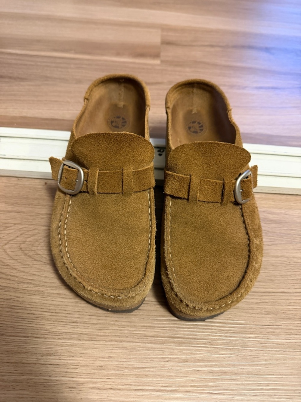 Birkenstock Suede Slip-On Mules in Camel